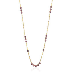 Collana Donna Brosway Affinity BFF155 in Acciaio Colore Oro con Zirconi Viola