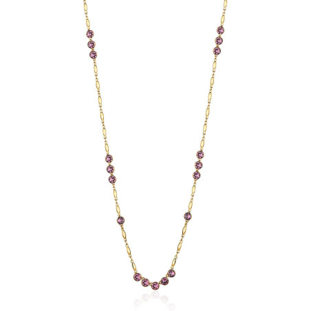 Collana Donna Brosway Affinity BFF155 in Acciaio Colore Oro con Zirconi Viola