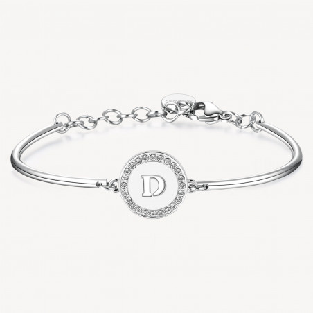 Bracciale Donna Brosway Chakra BHK127 in Acciaio Silver Iniziale Lettera D