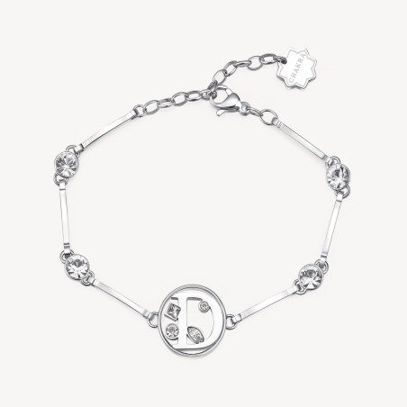 Bracciale Donna Brosway Chakra BHKB052 in Acciaio Silver Lettera D
