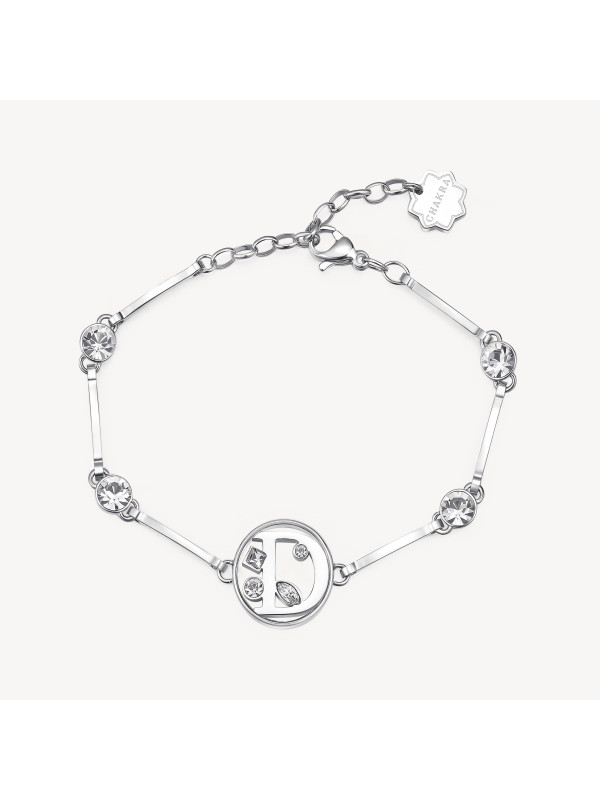 Bracciale Donna Brosway Chakra BHKB052 in Acciaio Silver Lettera D