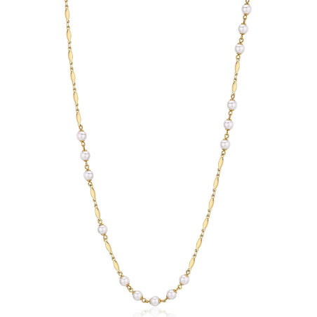 Collana Donna Brosway Affinity BFF157 in Acciaio Colore Oro con Perle Bianche