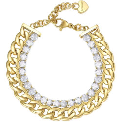 Bracciale Donna Tennis Doppio Filo Brosway Desideri BEI072 Pvd Oro con Zirconi