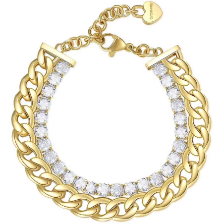 Bracciale Donna Tennis Doppio Filo Brosway Desideri BEI072 Pvd Oro con Zirconi