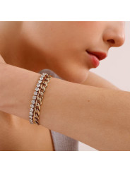 Bracciale Donna Tennis Doppio Filo Brosway Desideri BEI072 Pvd Oro con Zirconi