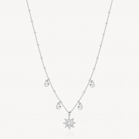 Collana Donna Brosway Chakra BHKN078 in Acciaio Silver con Stella e Cristalli