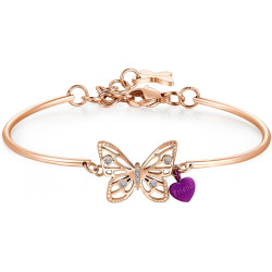 Bracciale Donna Brosway Chakra BHK403 in Acciaio Pvd Oro Rosa Farfalla