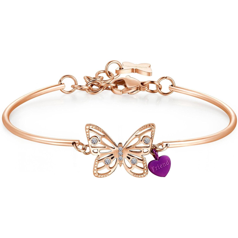 Bracciale Donna Brosway Chakra BHK403 in Acciaio Pvd Oro Rosa Farfalla