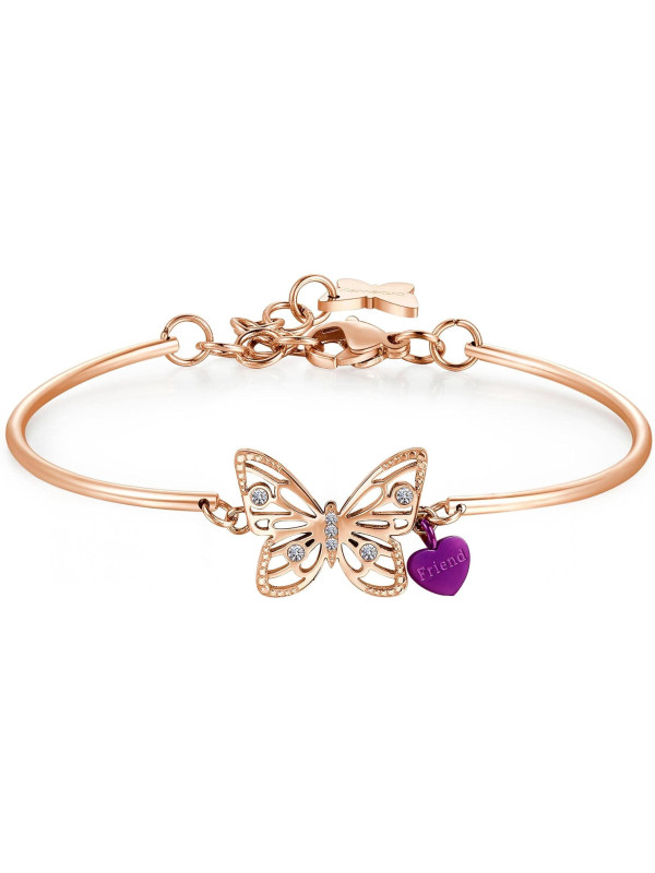 Bracciale Donna Brosway Chakra BHK403 in Acciaio Pvd Oro Rosa Farfalla