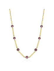 Collana Donna Brosway Affinity BFF159 in Acciaio Colore Oro con Cristalli Viola