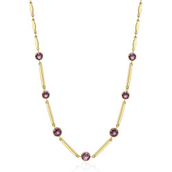 Collana Donna Brosway Affinity BFF159 in Acciaio Colore Oro con Cristalli Viola