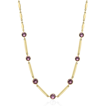 Collana Donna Brosway Affinity BFF159 in Acciaio Colore Oro con Cristalli Viola