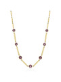 Collana Donna Brosway Affinity BFF159 in Acciaio Colore Oro con Cristalli Viola