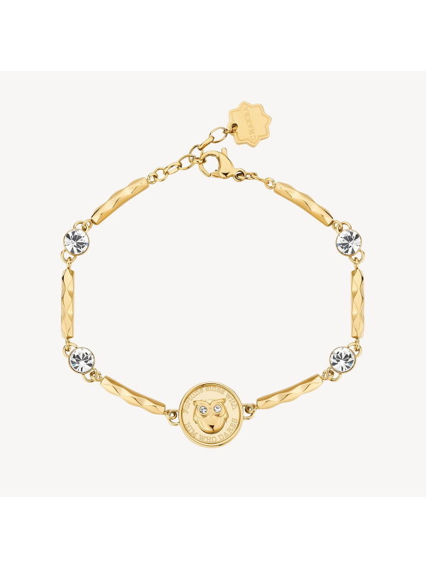 Bracciale Donna Brosway Chakra Portafortuna BHKB122 in Acciaio Pvd Oro Gufo