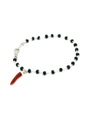 Unisex Nadir bracelet in 925 Silver with Red Coral Coral Cornet