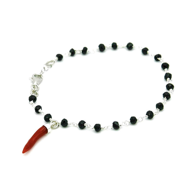 Unisex Nadir bracelet in 925 Silver with Red Coral Coral Cornet Unisex Nadir bracelet in 925 Silver with Red Coral Coral Cornet