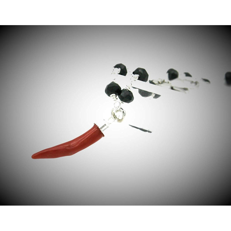 Unisex Nadir bracelet in 925 Silver with Red Coral Coral Cornet
