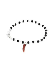 Unisex Nadir bracelet in 925 Silver with Red Coral Coral Cornet