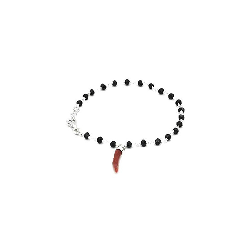 Unisex Nadir bracelet in 925 Silver with Red Coral Coral Cornet