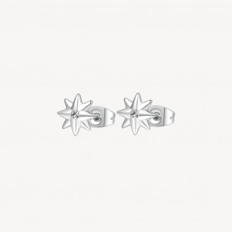 Orecchini Donna Brosway Chakra BHKE045 in Acciaio Silver Cristallo Stella