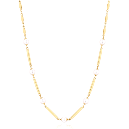 Collana Donna Brosway Affinity Bff161 in Acciaio Colore Oro con Perle Bianche