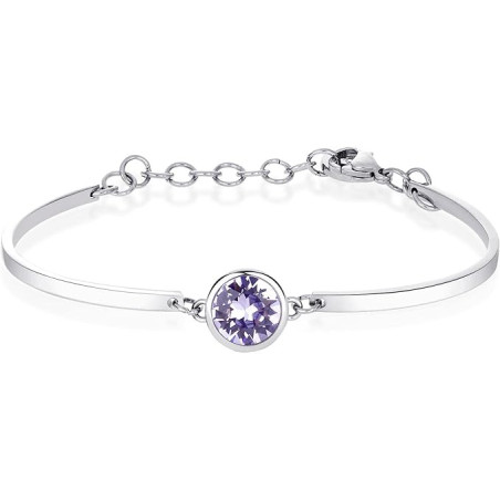Bracciale Donna Brosway Chakra BHK82 in Acciaio Silver con Cristallo Viola