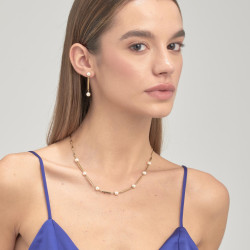 Collana Donna Brosway Affinity Bff161 in Acciaio Colore Oro con Perle Bianche