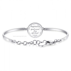 BRACCIALE Donna Brosway CHAKRA SEGNO ZODIACALE bhk375 in Acciao Silver