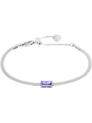 Bracciale Donna Marlù Sparkles 31BR0010-P in Acciao Silver con Zircone Viola