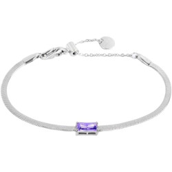 Bracciale Donna Marlù Sparkles 31BR0010-P in Acciao Silver con Zircone Viola