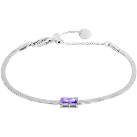 Bracciale Donna Marlù Sparkles 31BR0010-P in Acciao Silver con Zircone Viola