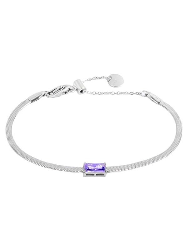 Bracciale Donna Marlù Sparkles 31BR0010-P in Acciao Silver con Zircone Viola