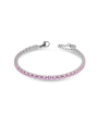 Bracciale Tennis Donna Liujo LJ2424 in Acciaio 316l Silver con Zirconi Rosa