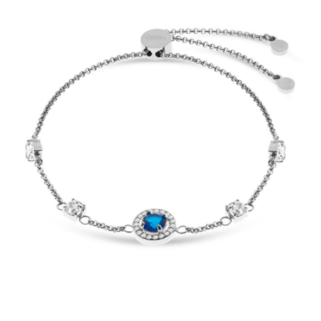 Bracciale Donna Liujo LJ2265 in Acciaio 316l Silver con Zirconi Blu e Bianchi