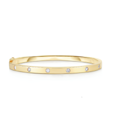 Bracciale Rigido Donna Liujo LJ2457 in Acciaio 316l Pvd Oro Giallo con Zirconi Bianchi
