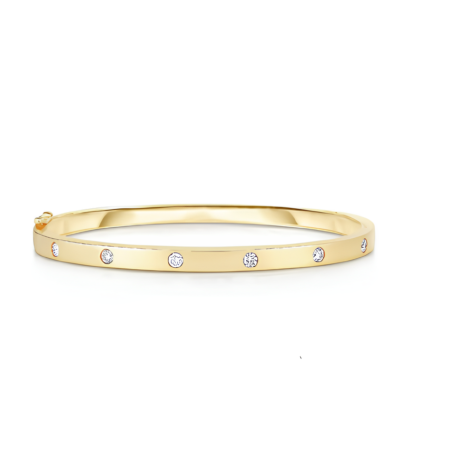 Bracciale Rigido Donna Liujo LJ2457 in Acciaio 316l Pvd Oro Giallo con Zirconi Bianchi