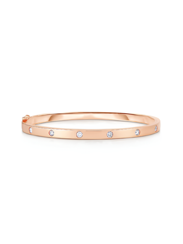 Bracciale Rigido Donna Liujo LJ2459 in Acciaio 316l Pvd Oro Rosa con Zirconi Bianchi