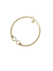 Bracciale Donna Liujo LJ2517 in Acciaio 316l Pvd oro Giallo con Infinito Centrale e Zirconi