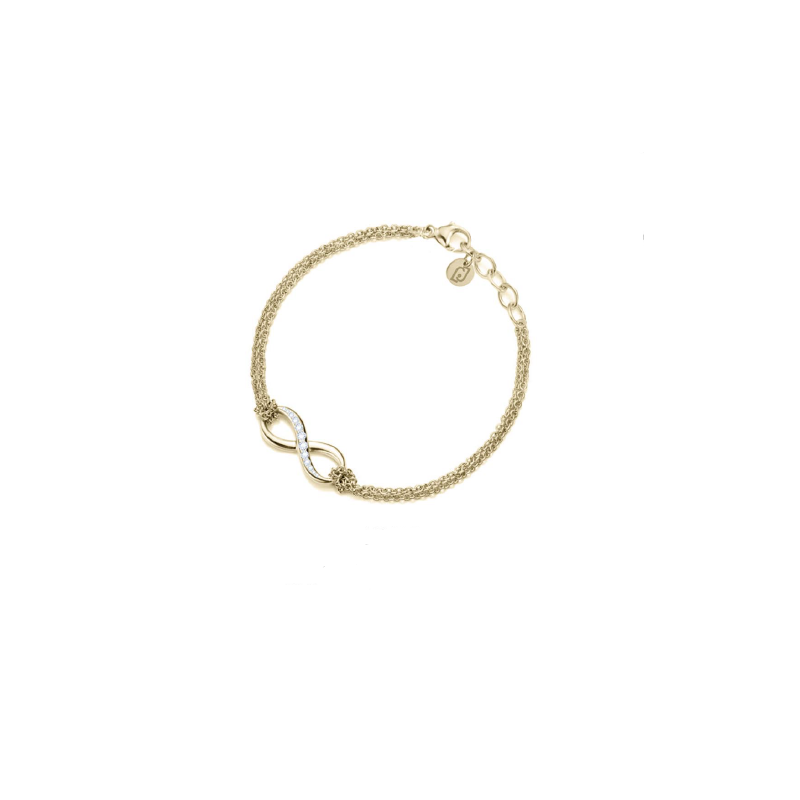 Bracciale Donna Liujo LJ2517 in Acciaio 316l Pvd oro Giallo con Infinito Centrale e Zirconi Bracciale Donna Liujo LJ2517 in Acciaio 316l Pvd oro Giallo con Infinito Centrale e Zirconi