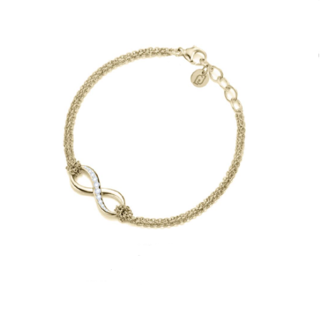 Bracciale Donna Liujo LJ2517 in Acciaio 316l Pvd oro Giallo con Infinito Centrale e Zirconi