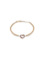 Bracciale Donna Liujo LJ2450  in Acciaio 316l Pvd Oro Rosa Cuore Centrale Zirconi Multicolor