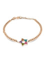 Bracciale Donna Liujo LJ2452 in Acciaio 316l Pvd Oro Rosa Stella Centrale Zirconi Multicolor