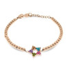 Bracciale Donna Liujo LJ2452 in Acciaio 316l Pvd Oro Rosa Stella Centrale Zirconi Multicolor