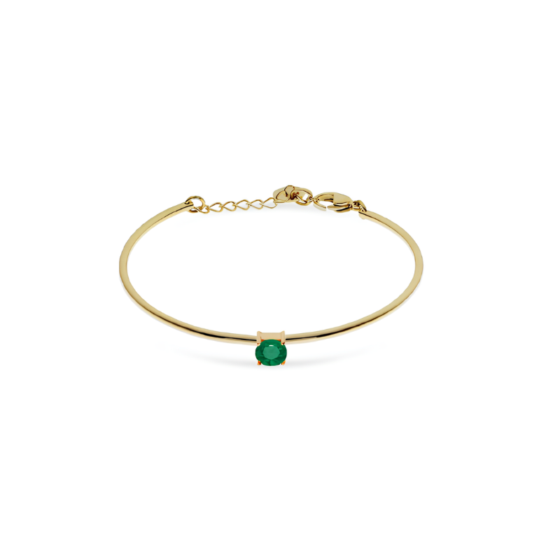 Bracciale Donna Liujo LJ2541 in Acciaio 316l Pvd Oro Con Cristallo Verde Centrale Bracciale Donna Liujo LJ2541 in Acciaio 316l Pvd Oro Con Cristallo Verde Centrale