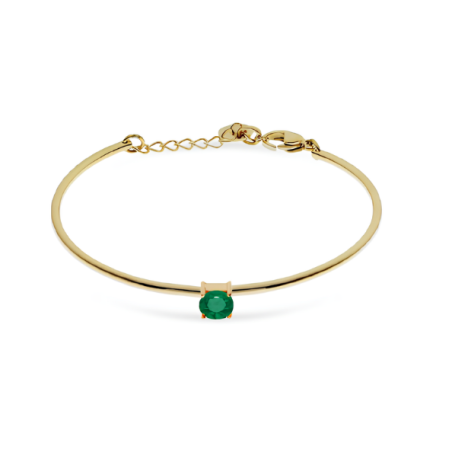 Bracciale Donna Liujo LJ2541 in Acciaio 316l Pvd Oro Con Cristallo Verde Centrale