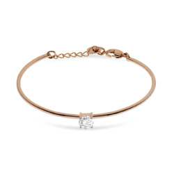 Bracciale Donna Liujo LJ2543 in Acciaio 316l Pvd Oro Rosa Con Cristallo Bianco Centrale