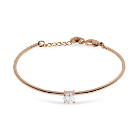 Bracciale Donna Liujo LJ2543 in Acciaio 316l Pvd Oro Rosa Con Cristallo Bianco Centrale