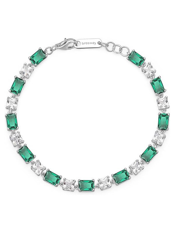 Bracciale Donna Brosway FLG16 Fancy in acciaio Silver con Cristalli Verdi