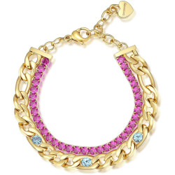 Bracciale da donna tennis Brosway BEI070 Pvd Oro Con Cristalli E Zirconi