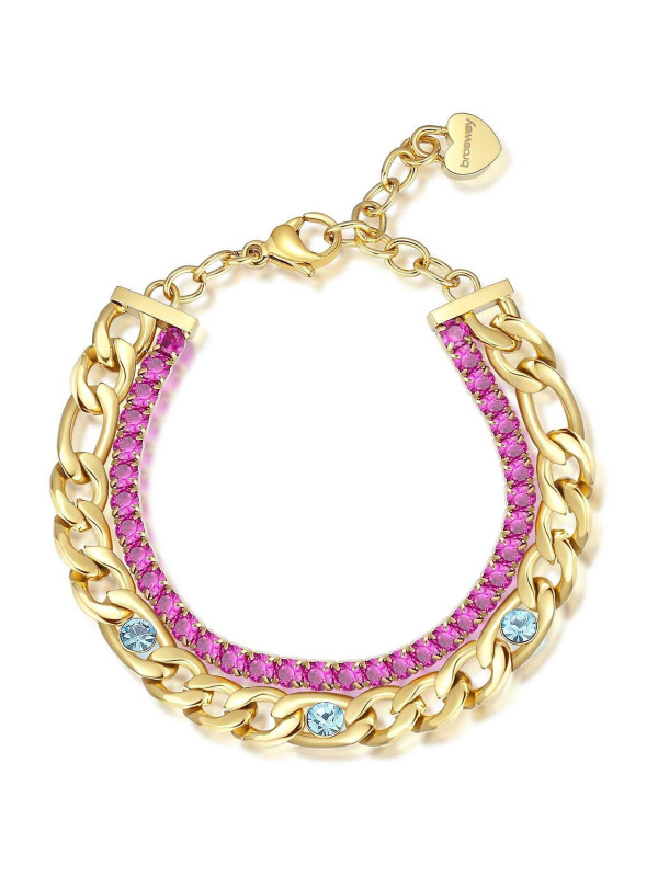 Bracciale da donna tennis Brosway BEI070 Pvd Oro Con Cristalli E Zirconi